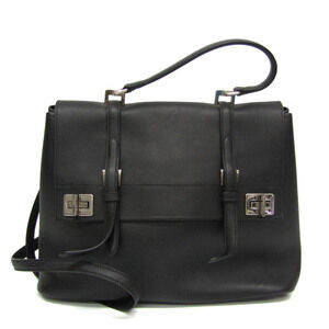 PRADA Black Leather Shoulder Bag